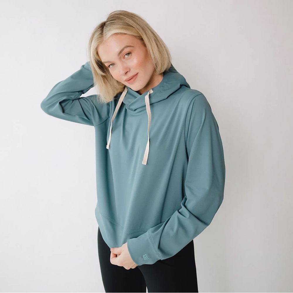 Albion Fit Intention hoodie in blue grey, size Large, excellent condition.